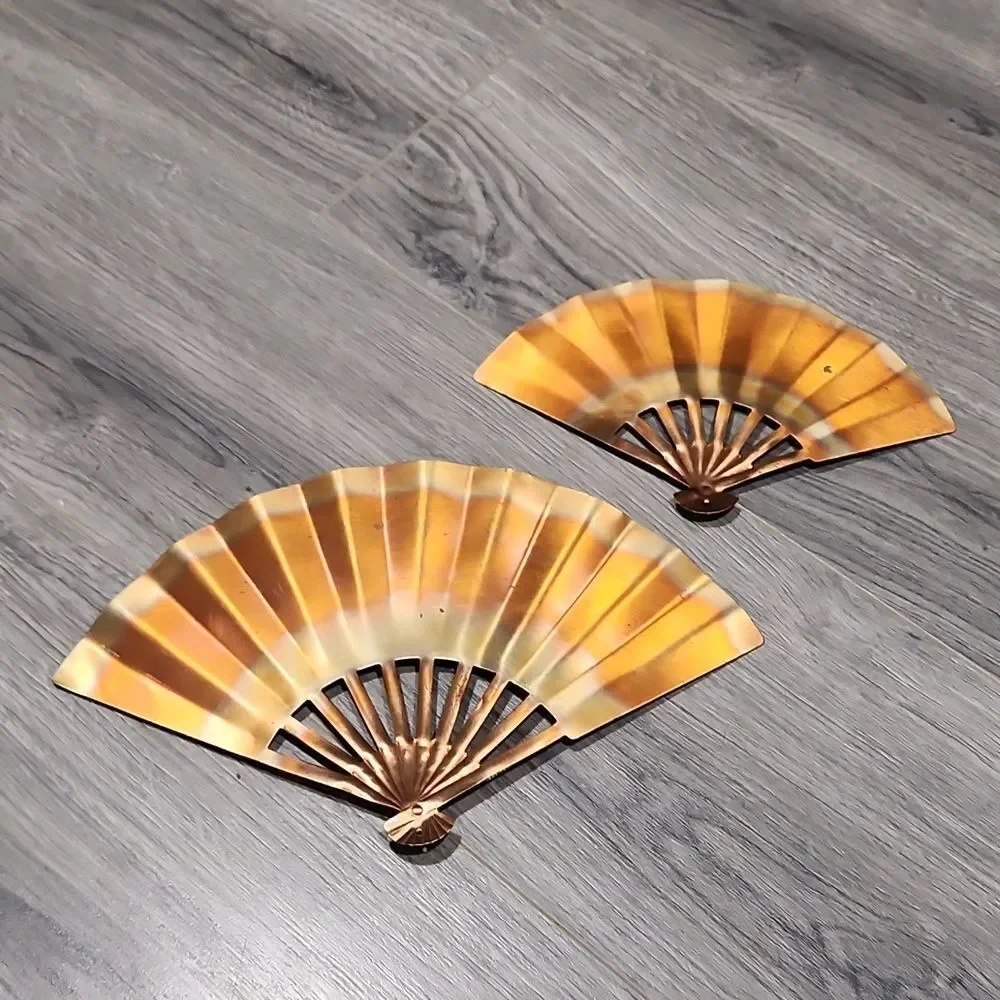 Vintage Metal Fan Wall Decor Set